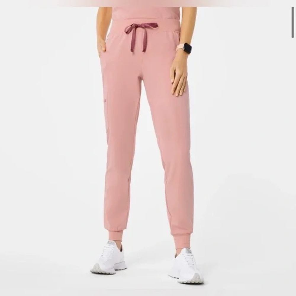 Figs Zamora Joggers Pink Sand High-Waisted